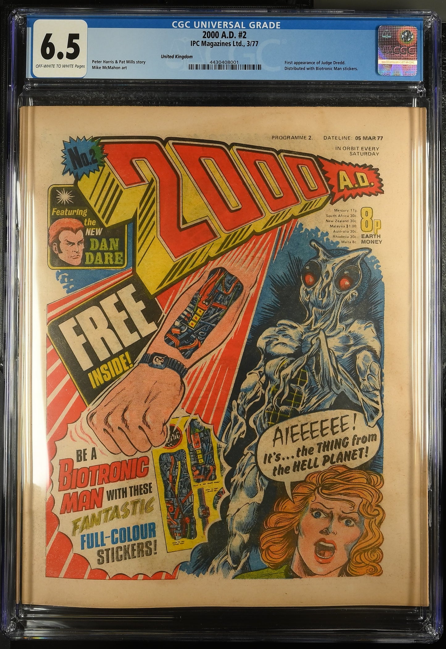 2000AD Prog #2 CGC 6.5 1st Appearance Judge Dredd